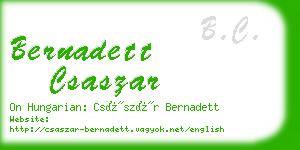 bernadett csaszar business card